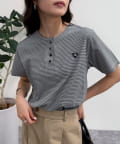 FREDY & GLOSTER(フレディ アンド グロスター) ハートFR刺繍ヘンリーTシャツ