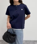 FREDY & GLOSTER(フレディ アンド グロスター) ハートFR刺繍ヘンリーTシャツ