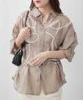 NICE CLAUP / OLIVE des OLIVE OUTLET(ナイスクラップ  / オリーブ デ オリーブ アウトレット) 【RMAF】今季トレンド、コード刺繍シアーBIGシャツ