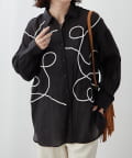 NICE CLAUP / OLIVE des OLIVE OUTLET(ナイスクラップ  / オリーブ デ オリーブ アウトレット) 【RMAF】今季トレンド、コード刺繍シアーBIGシャツ