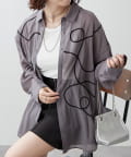 NICE CLAUP / OLIVE des OLIVE OUTLET(ナイスクラップ  / オリーブ デ オリーブ アウトレット) 【RMAF】今季トレンド、コード刺繍シアーBIGシャツ