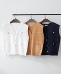 NICE CLAUP / OLIVE des OLIVE OUTLET(ナイスクラップ  / オリーブ デ オリーブ アウトレット) 【RMAF】ポケット付フレンチスリーブベスト