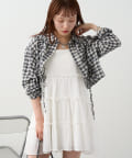 w closet(ダブルクローゼット) 【3色展開】ドロストチェックショートシャツ
