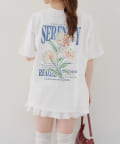 NICE CLAUP / OLIVE des OLIVE OUTLET(ナイスクラップ  / オリーブ デ オリーブ アウトレット) 【RMAF】お花ピグメントBIGTシャツ