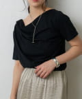 COLONY 2139(コロニー トゥーワンスリーナイン) 2wayショルダードレープTシャツ