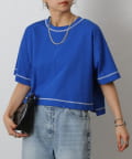 COLONY 2139(コロニー トゥーワンスリーナイン) スマートワイドクロップド配色ステッチTシャツ