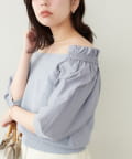 NICE CLAUP / OLIVE des OLIVE OUTLET(ナイスクラップ  / オリーブ デ オリーブ アウトレット) 【natural couture】２WAY布帛ドッキングニットプルオーバー