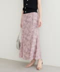 NICE CLAUP / OLIVE des OLIVE OUTLET(ナイスクラップ  / オリーブ デ オリーブ アウトレット) 【natural couture】花柄カットジャガードマーメイドスカート