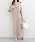 NICE CLAUP / OLIVE des OLIVE OUTLET(ナイスクラップ  / オリーブ デ オリーブ アウトレット) 【natural couture】カーデ付きリブワンピース