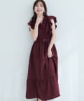 natural couture(ナチュラルクチュール) 【SNSでバズり中】フリルカシュクールワンピース