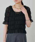 LOUNGEDRESS(ラウンジドレス) シャーリングニットブラウス