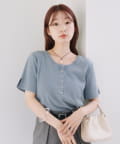 Kastane(カスタネ) 【新色追加/4色展開/XS.Fサイズ展開】ピグメントヘンリーTEE