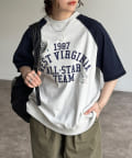 CPCM(シーピーシーエム) 落書き刺繍カレッジロゴ半袖Tシャツ