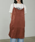 NICE CLAUP / OLIVE des OLIVE OUTLET(ナイスクラップ  / オリーブ デ オリーブ アウトレット) 【LARUTA】マットバックサテンチュニックワンピース