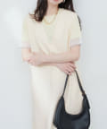 NICE CLAUP / OLIVE des OLIVE OUTLET(ナイスクラップ  / オリーブ デ オリーブ アウトレット) 【natural couture】カットジョーゼットＶネックワンピース