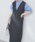 NICE CLAUP / OLIVE des OLIVE OUTLET(ナイスクラップ  / オリーブ デ オリーブ アウトレット) 【natural couture】カットジョーゼットＶネックワンピース