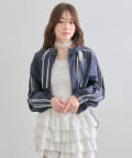 OLIVE des OLIVE(オリーブ デ オリーブ) 【温度調節におすすめ】ライン袖シアブルゾン