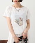 w closet(ダブルクローゼット) 【スタッフ人気♡】ラインストーンキャットロゴTee