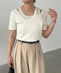レイヤードアシメネックTシャツ 1枚で着映え】レイヤードアシメネックTシャツ | CAPRICIEUX LE