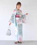 La boutique BonBon(ラブティックボンボン) 【mikiセレクト】はんなり芙蓉の花重ね/浴衣と帯2点セット