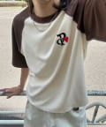 CIAOPANIC(チャオパニック) ワンポイント刺繍ラグランサーマル半袖Tシャツ
