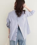 NICE CLAUP / OLIVE des OLIVE OUTLET(ナイスクラップ  / オリーブ デ オリーブ アウトレット) 【natural couture】バック釦スタンドカラーシャツ