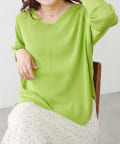 NICE CLAUP / OLIVE des OLIVE OUTLET(ナイスクラップ  / オリーブ デ オリーブ アウトレット) 【natural couture】麻タッチv開きニット