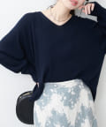 NICE CLAUP / OLIVE des OLIVE OUTLET(ナイスクラップ  / オリーブ デ オリーブ アウトレット) 【natural couture】麻タッチv開きニット
