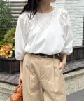 FREDY & GLOSTER(フレディ アンド グロスター) シルケット袖ギャザーカットソーブラウス