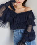 NICE CLAUP / OLIVE des OLIVE OUTLET(ナイスクラップ  / オリーブ デ オリーブ アウトレット) 【one after another】2WAYチュールトップス