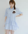 NICE CLAUP / OLIVE des OLIVE OUTLET(ナイスクラップ  / オリーブ デ オリーブ アウトレット) 【RMAF】アシメフリルシャツワンピース
