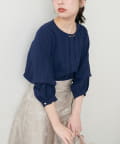 NICE CLAUP / OLIVE des OLIVE OUTLET(ナイスクラップ  / オリーブ デ オリーブ アウトレット) 【natural couture】ゴールドバー付き袖くしゅ２ＷＡＹブラウ