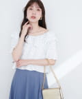 natural couture(ナチュラルクチュール) 【WEB限定】ワッフルフリルTOPS