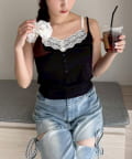 one after another NICE CLAUP(ワンアフターアナザー ナイスクラップ) レース付きレイヤードキャミ