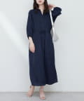 NICE CLAUP / OLIVE des OLIVE OUTLET(ナイスクラップ  / オリーブ デ オリーブ アウトレット) 【natural couture】たっぷりギャザーサテンワンピース