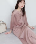 NICE CLAUP / OLIVE des OLIVE OUTLET(ナイスクラップ  / オリーブ デ オリーブ アウトレット) 【natural couture】たっぷりギャザーサテンワンピース