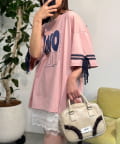 CIAOPANIC(チャオパニック) 【neutral】リボンスリーブレースレイヤードTシャツワンピ