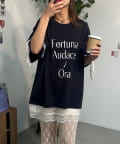 CIAOPANIC(チャオパニック) 【neutral】リボンスリーブレースレイヤードTシャツワンピ