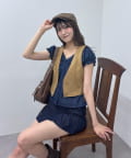 mline(エムライン) [mline]フレンチスリーブ2WAYブラウス