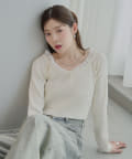 OUTLET(アウトレット) 【Chico】フリルドッキングヘンリーニット