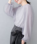 NICE CLAUP / OLIVE des OLIVE OUTLET(ナイスクラップ  / オリーブ デ オリーブ アウトレット) 【natural couture】チュールギャザートップス
