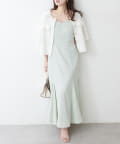 NICE CLAUP / OLIVE des OLIVE OUTLET(ナイスクラップ  / オリーブ デ オリーブ アウトレット) 【natural couture】裾ボリュームシアーキャミワンピ