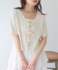 w closet(ダブルクローゼット) 【セットアイテム/3色展開】フラワーカーディガン＋キャミSET