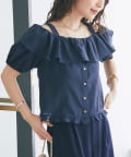 La boutique BonBon(ラブティックボンボン) 【最強モテ】フリルオフショルキャミブラウス