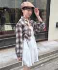 mline(エムライン) [mline]クロップドシアー チェックシャツ