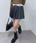 mline(エムライン) [mline]プリーツロゴ ミニスカート