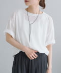 PUAL CE CIN(ピュアルセシン) コットンナイロンシアーオーバーTシャツ