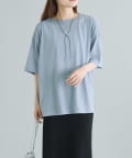 PUAL CE CIN(ピュアルセシン) コットンナイロンシアーオーバーTシャツ