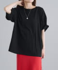 PUAL CE CIN(ピュアルセシン) コットンナイロンシアーオーバーTシャツ