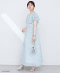 【日比谷花壇コラボ】フリル袖ハートネックワンピース natural couture｜【日比谷花壇コラボ】フリル袖ハートネック